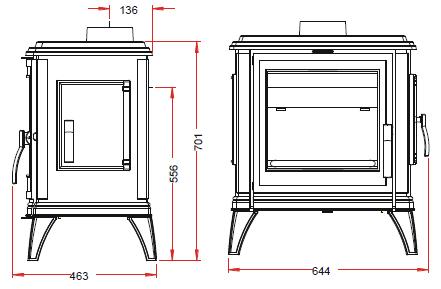INVICTA Sedan M Krem Döküm Soba