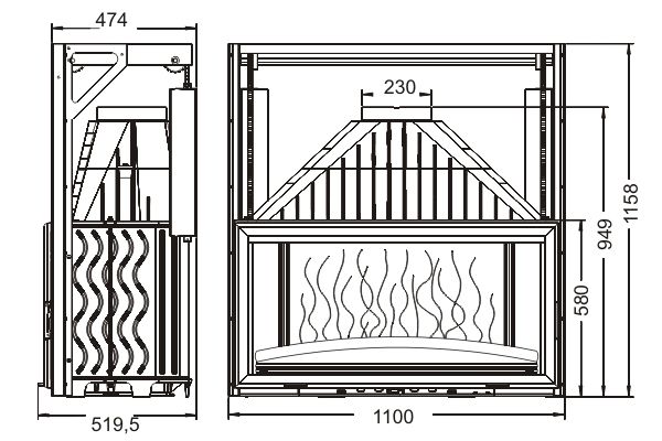 Invicta Asansörlü Şömine Haznesi 1100 Grande Vision