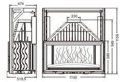 Invicta Asansörlü Şömine Haznesi 1100 Grande Vision
