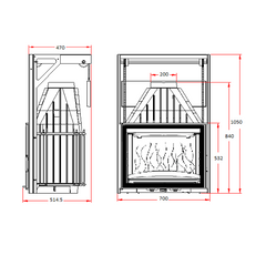 Invicta Asansörlü Şömine Haznesi 700 Grande Angle Asansörlü