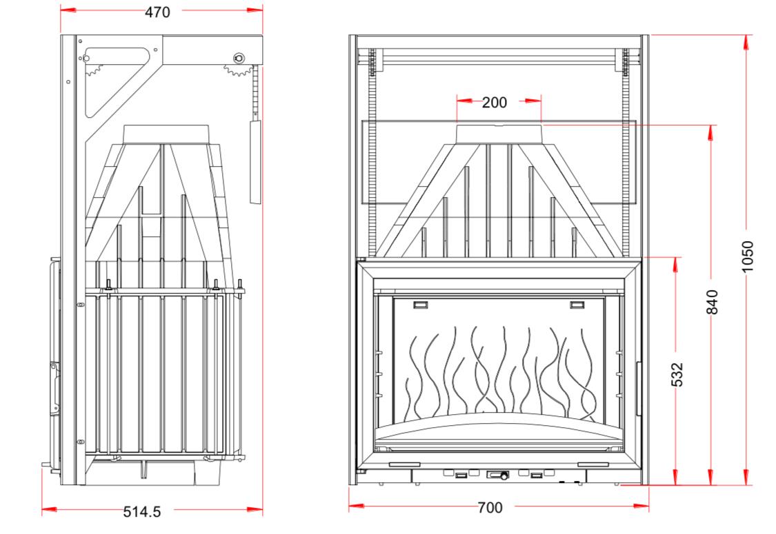 Invicta Asansörlü Şömine Haznesi 700 Grande Vision
