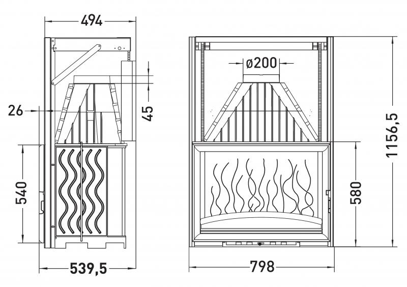 Invicta Asansörlü Şömine Haznesi 800 Grande Vision