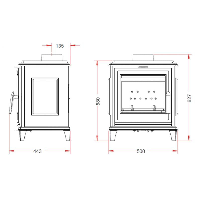 Invicta Sedan S Kırmızı Döküm Şömine soba