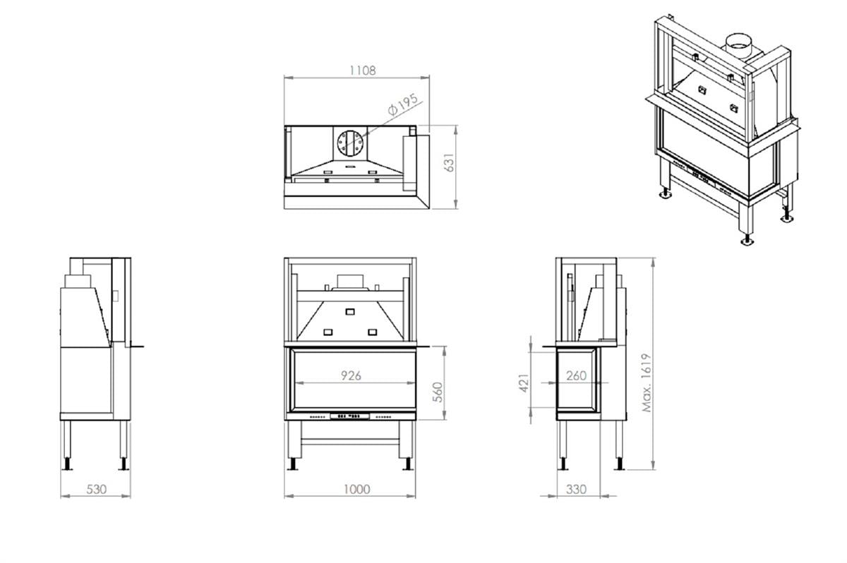 L Tipi Asansörlü Şömine Haznesi 140 cm