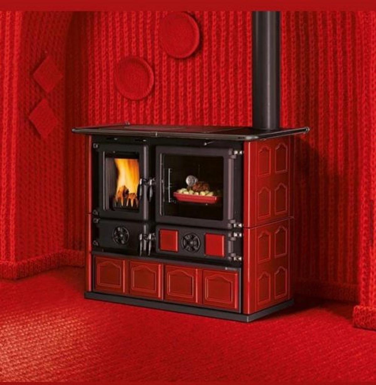 La Nordica Rosa 5.0 Maiolica Kırmızı Kuzine Soba