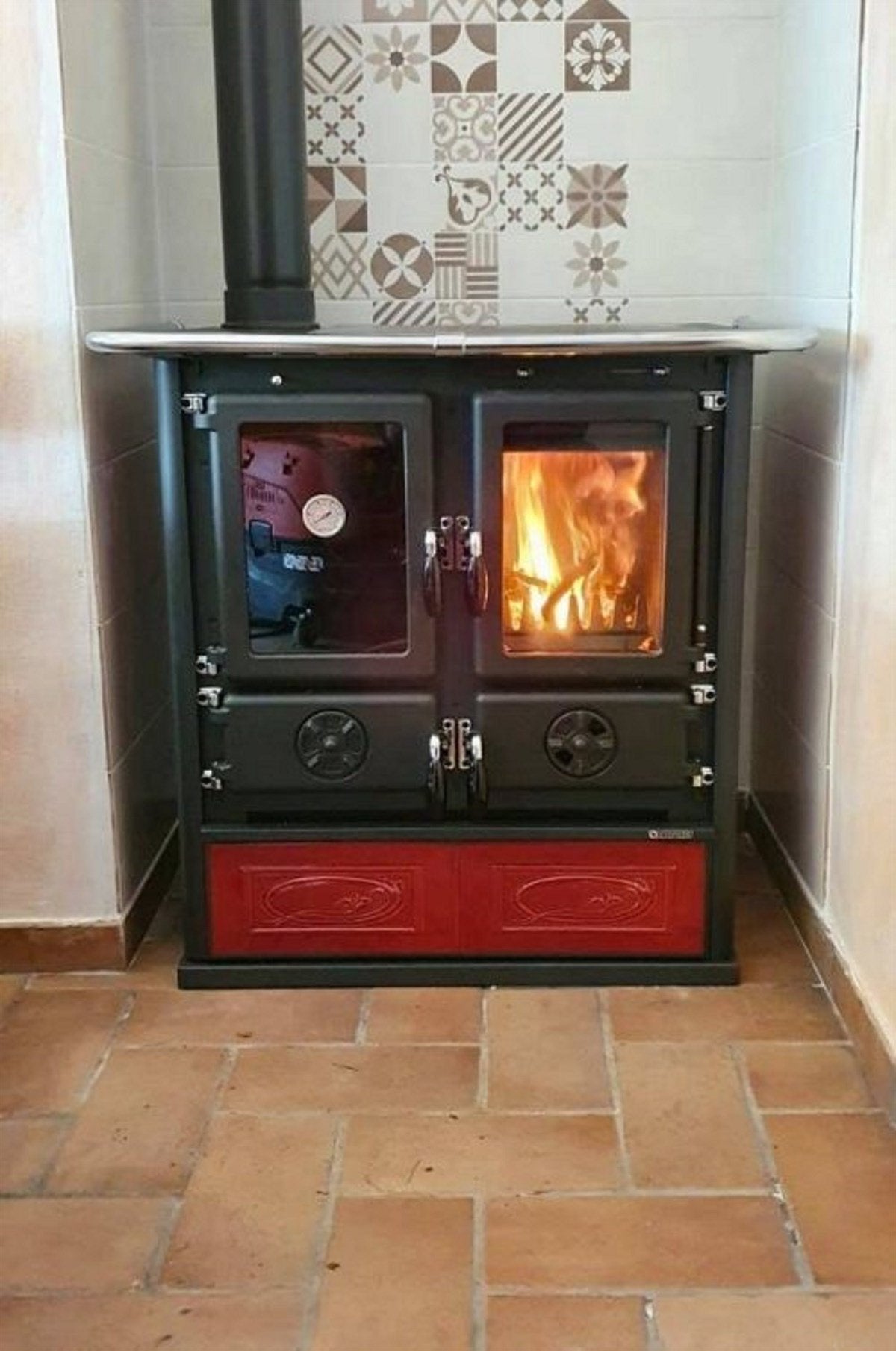 La Nordica Rosetta BII Kırmızı Kuzine Soba