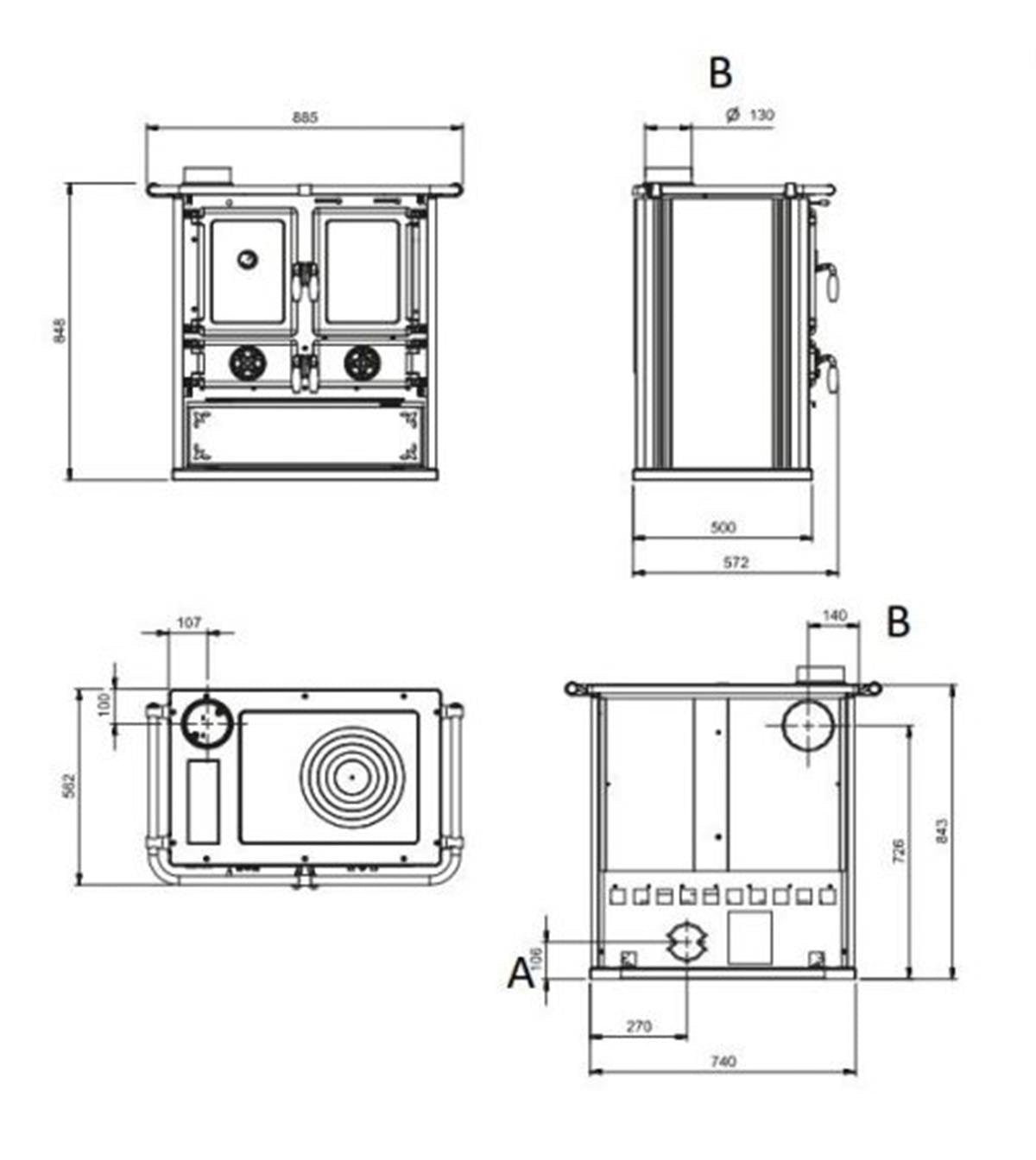 La Nordica Rosetta Sinistra BII Steel Kuzine Soba Antrasit