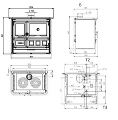 La Nordica Termo Rosa XXL DSA 4.0 Kuzine Soba Antrasit