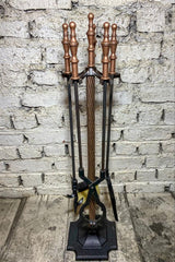 Marpuç Başlık Model Antik Bakır Şömine Maşa Takımı