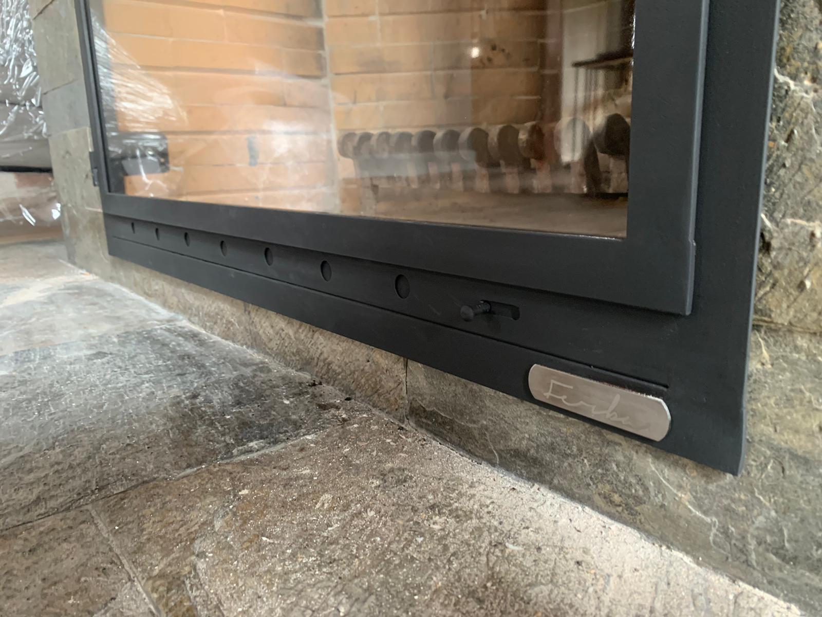 Metal Çerçeveli Şömine Cam Kapağı 1 - (Ölçüye Özel Üretim)