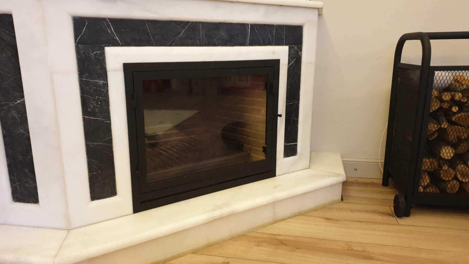 Metal Çerçeveli Şömine Cam Kapağı 2 - (Ölçüye Özel Üretim)