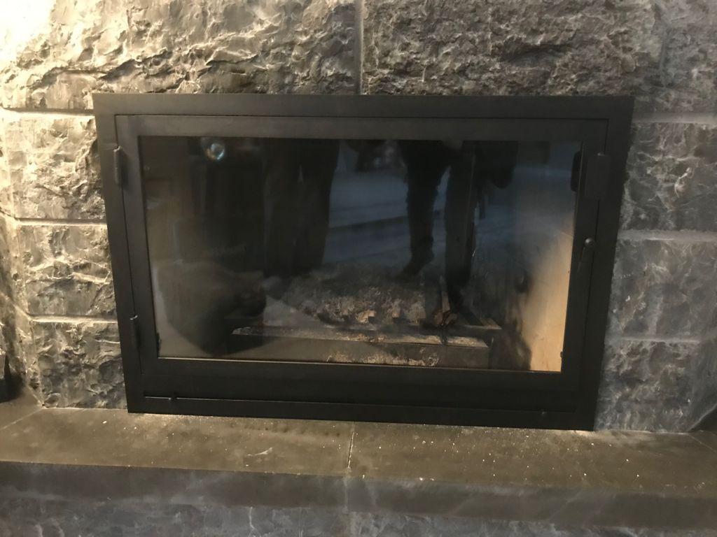 Metal Çerçeveli Şömine Cam Kapağı 3 - (Ölçüye Özel Üretim)