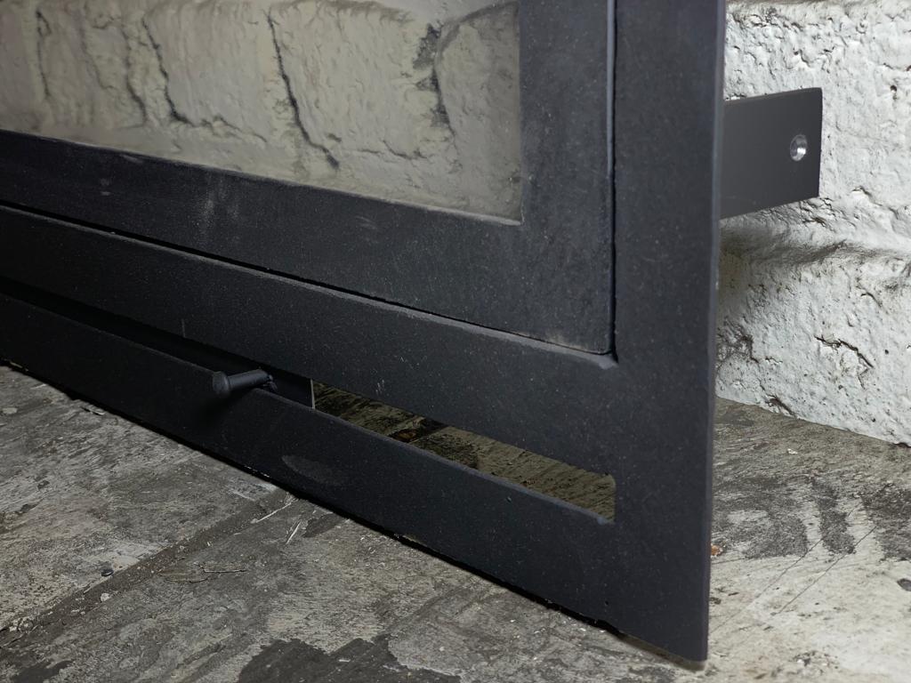 Metal Çerçeveli Şömine Cam Kapağı 4 - (Ölçüye Özel Üretim)