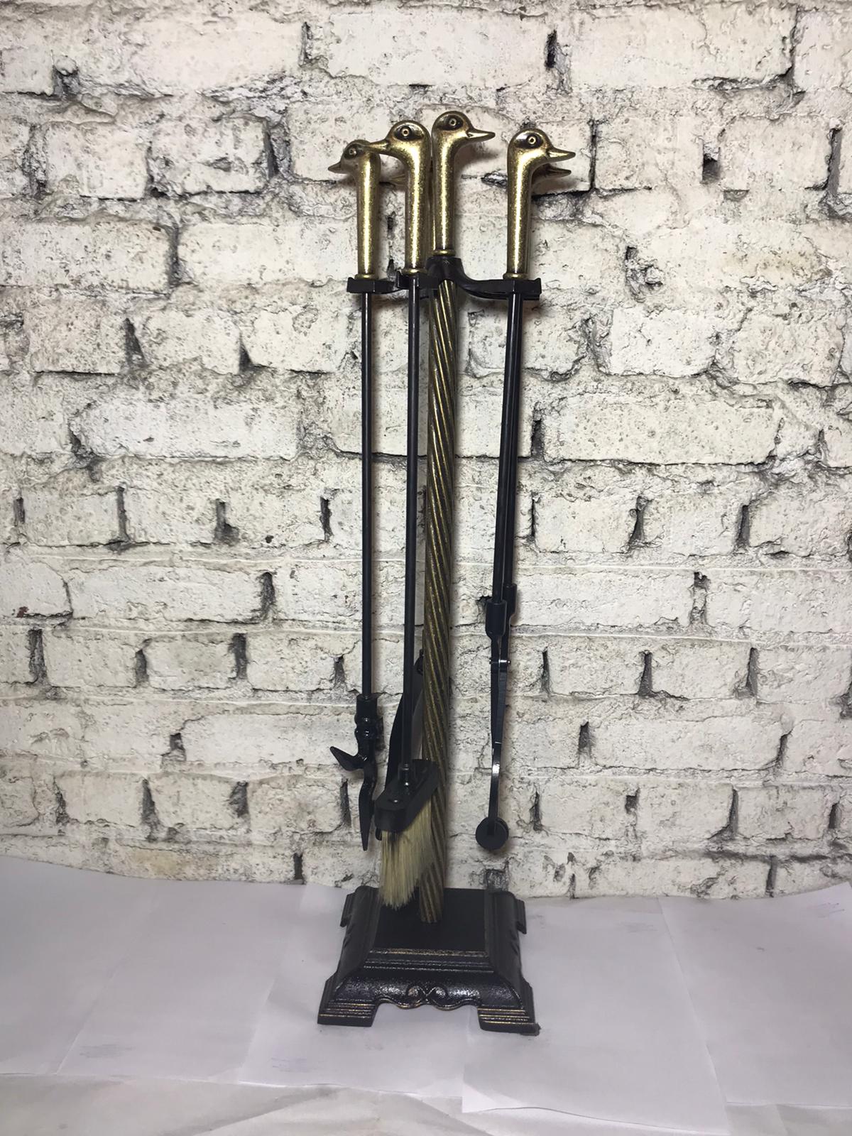 Ördek Başlı Şömine Maşa Takımı