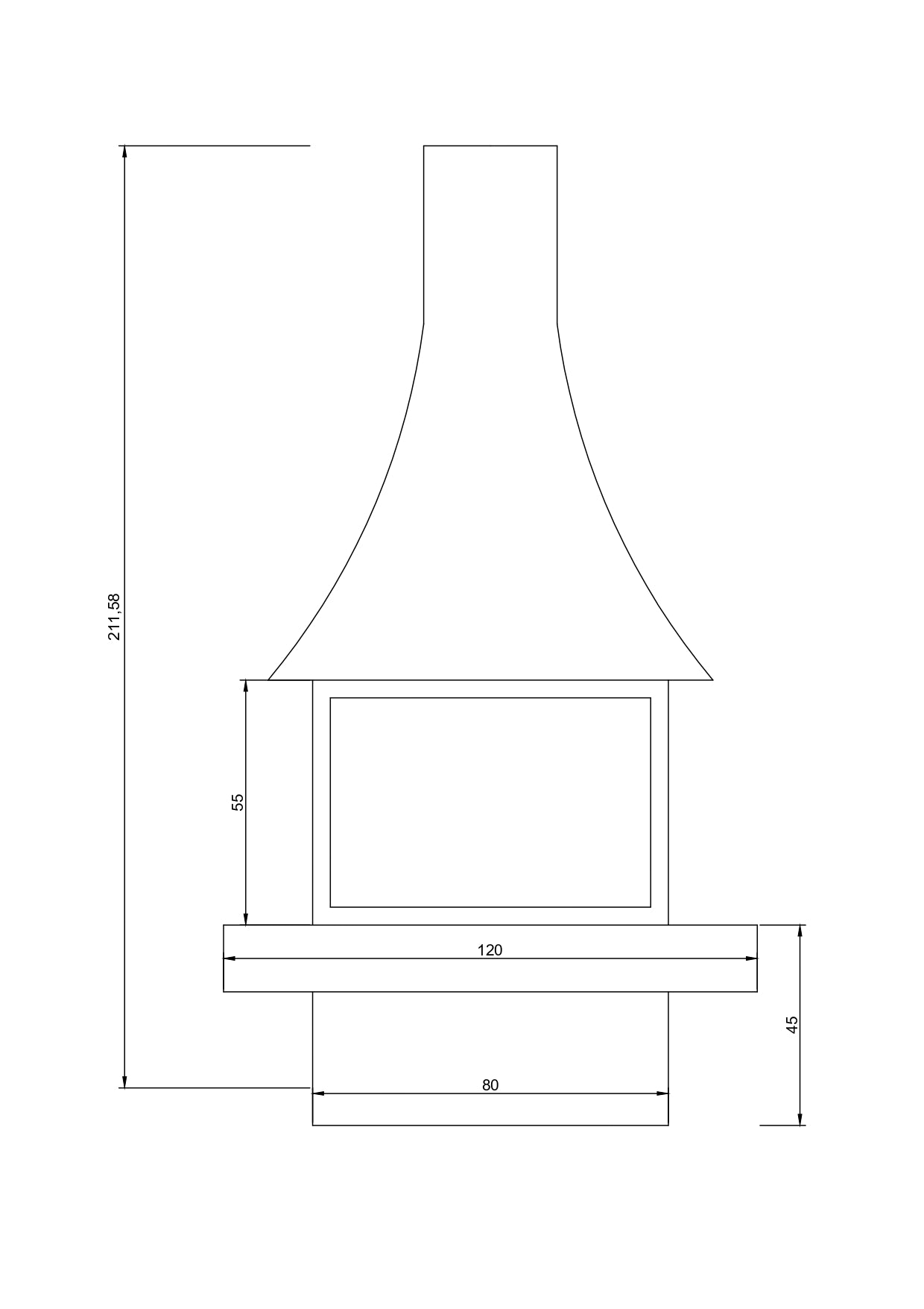 Orta Şömine (Kavisli)
