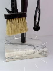 Porselen Başlıklı Mermer Tabanlı Şömine Maşa Takımı