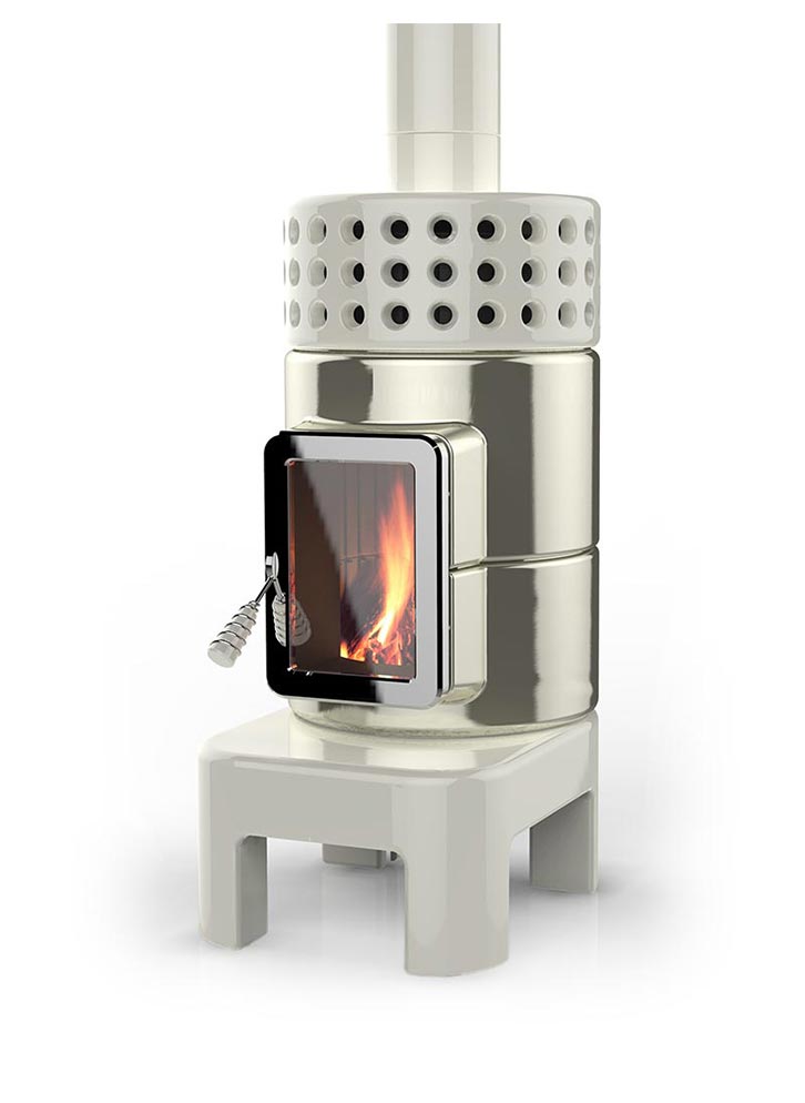 Yuvarlak Yığın Uzun Seramik Odun Sobası