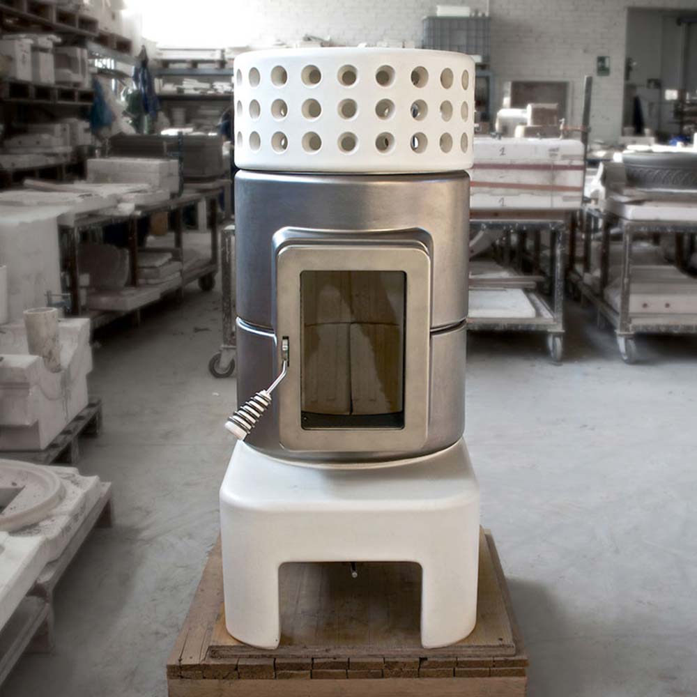 Yuvarlak Yığın Uzun Seramik Odun Sobası