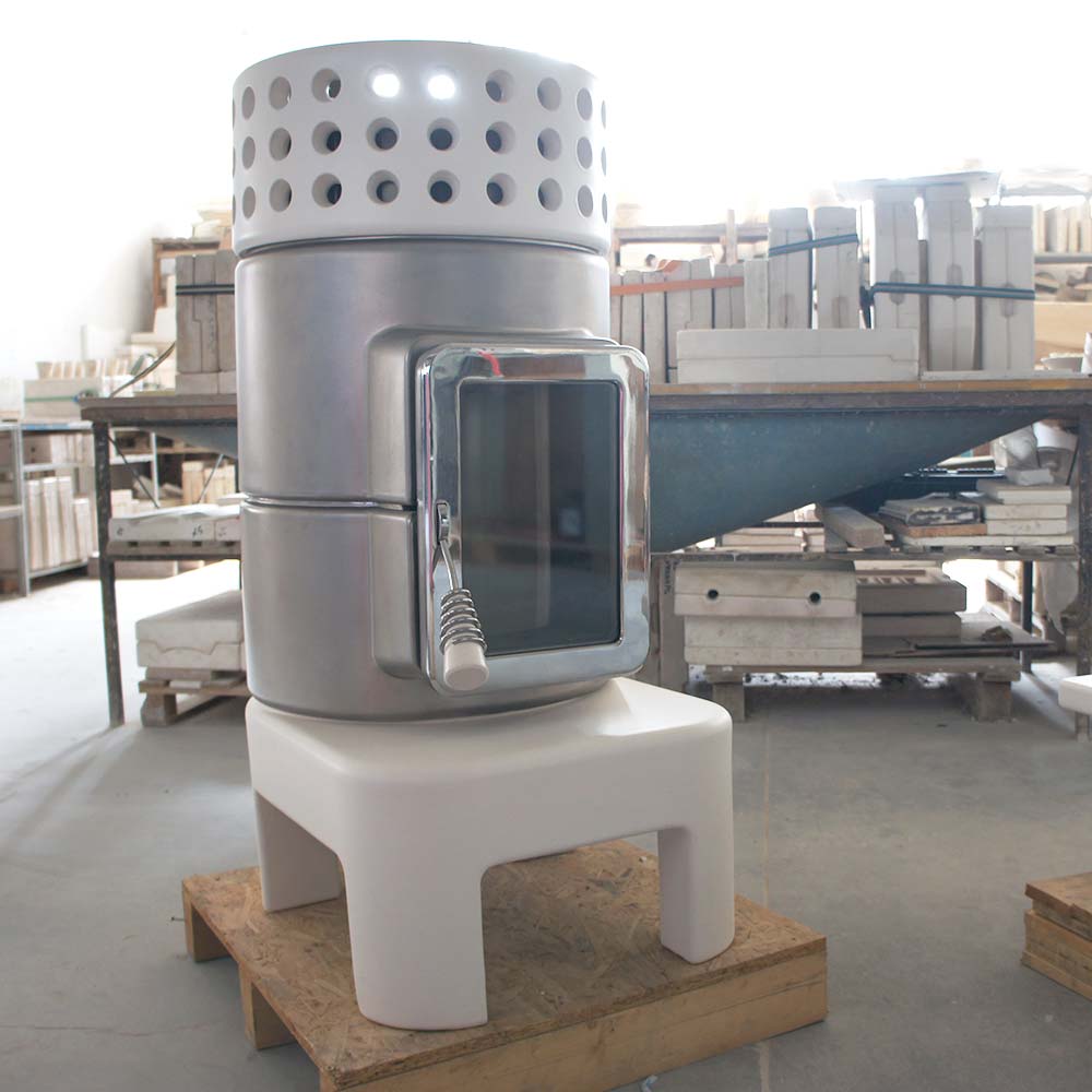 Yuvarlak Yığın Uzun Seramik Odun Sobası