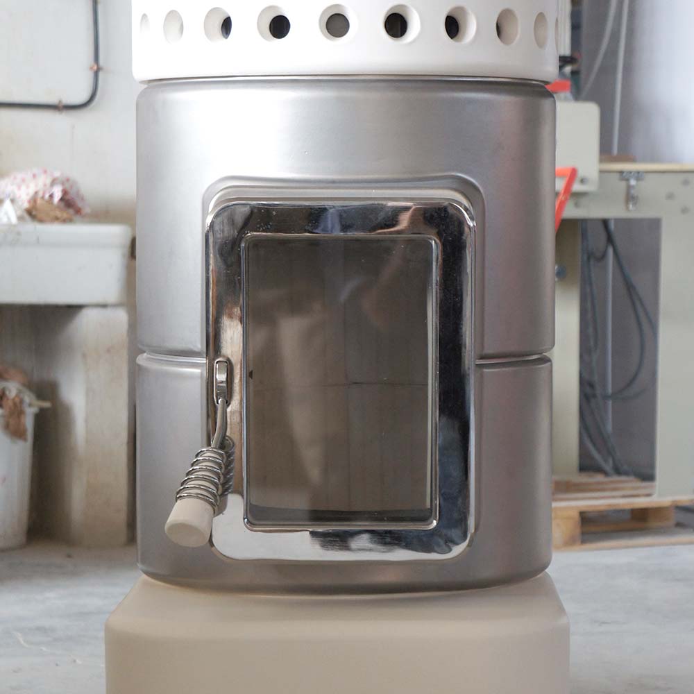 Yuvarlak Yığın Uzun Seramik Odun Sobası