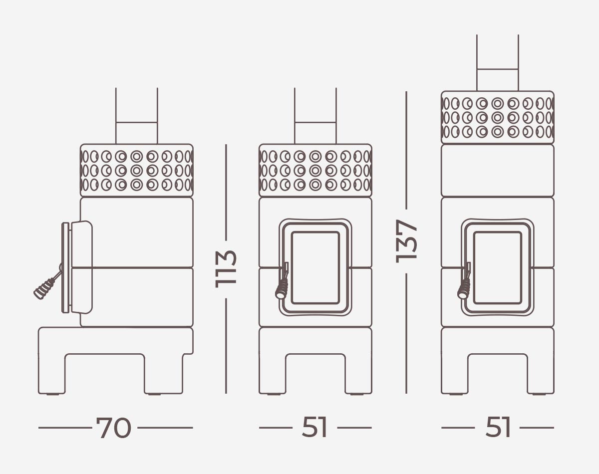 Yuvarlak Yığın Uzun Seramik Odun Sobası