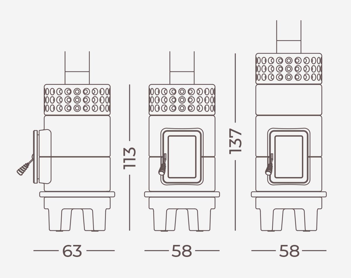 Yuvarlak İstif Jant Seramik Odun Sobası