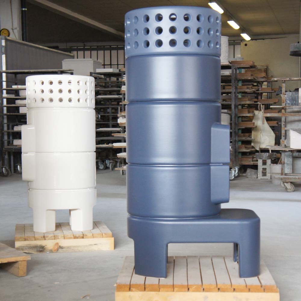 Yuvarlak Stack Slim Isı Akümülatörlü Seramik Odun Sobası