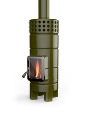 Yuvarlak Stack Slim Isı Akümülatörlü Seramik Odun Sobası