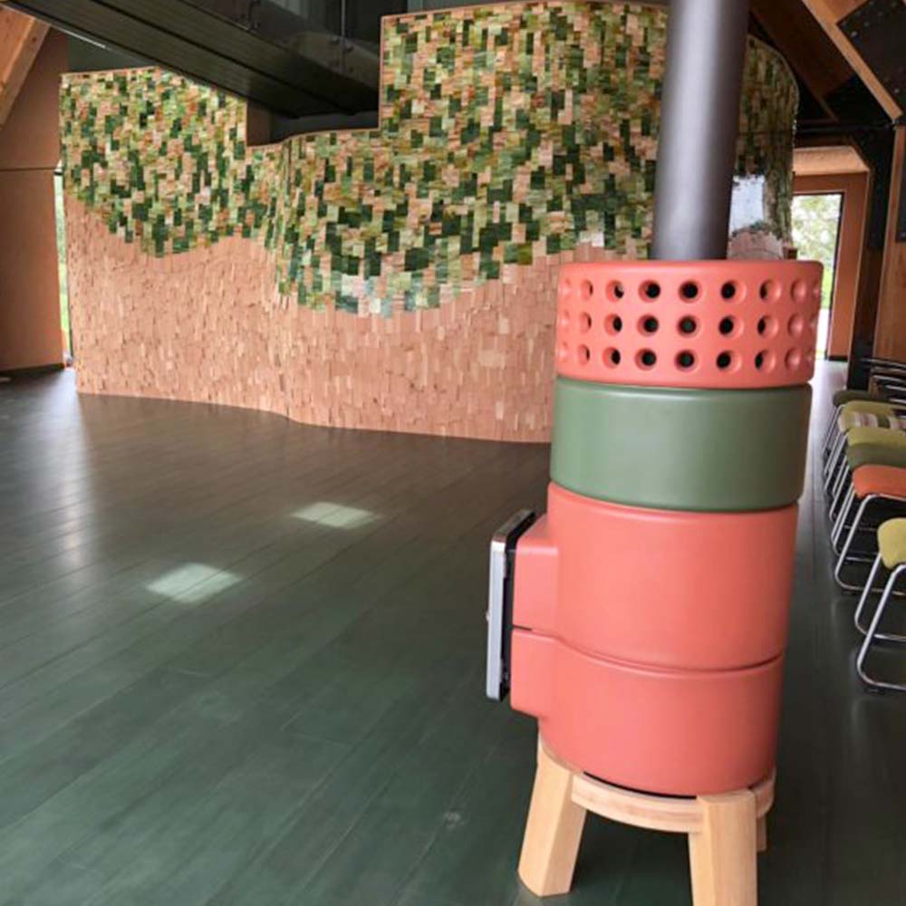 Yuvarlak Yığın Slim Size 2 Seramik Odun Sobası