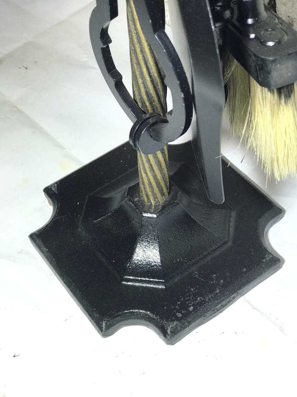 Ruj Başlıklı Bronz Şömine Maşa Takımı