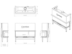3 Camlı Asansörlü Şömine Haznesi 150 cm