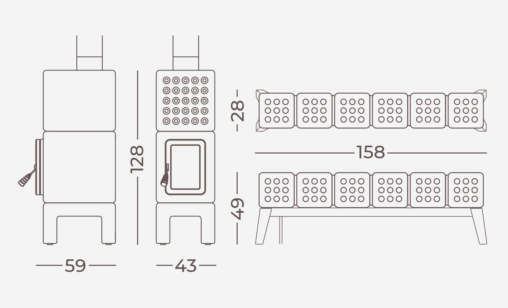 Thermo Stack Kalorifer Sistemli Seramik Odun Sobası