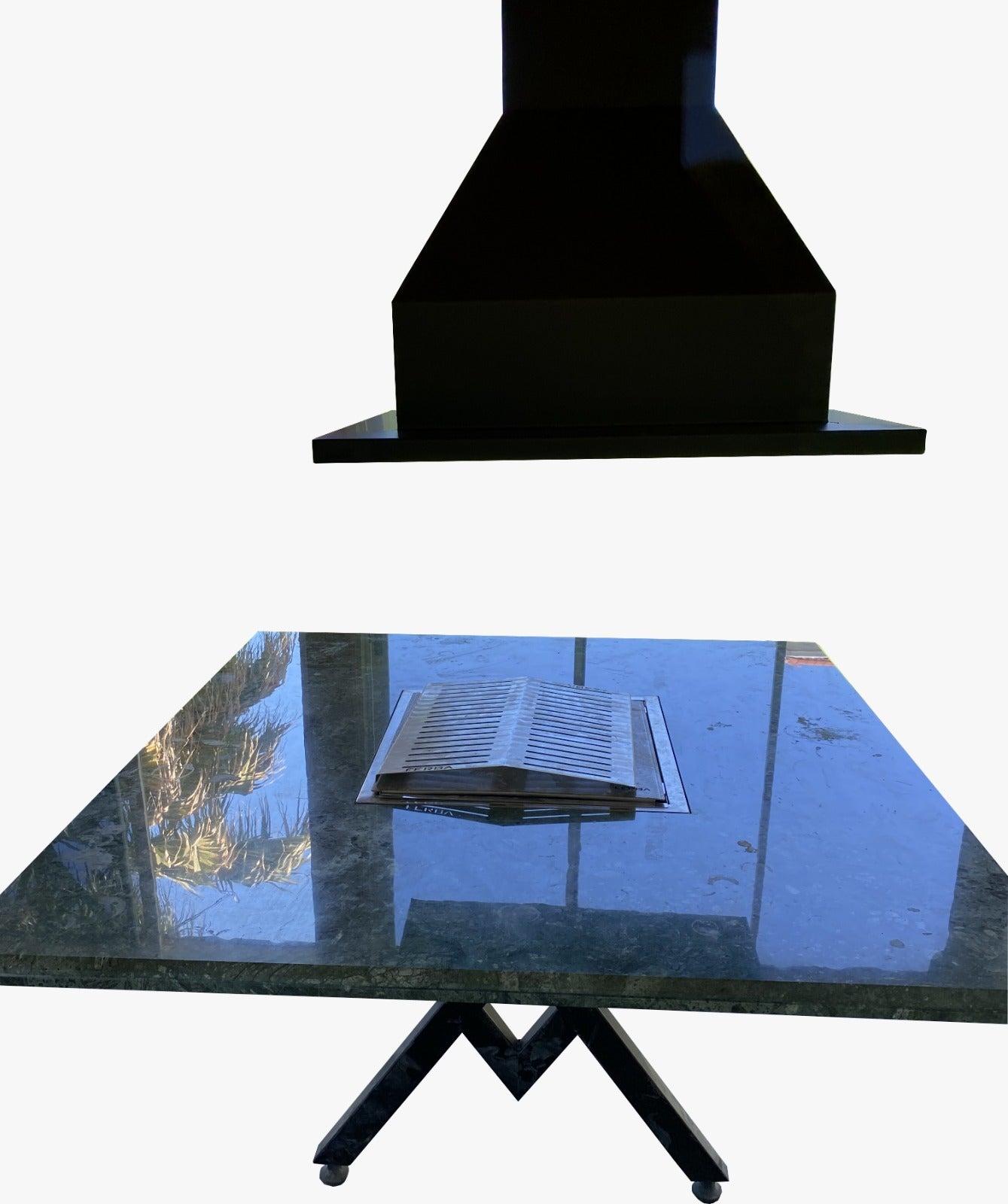 Yeşil Granit Tezgahlı Mangal Masa (130x130 cm)