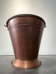 Yuvarlak Antik Bakır Odun Kovası