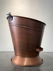 Yuvarlak Antik Bakır Odun Kovası