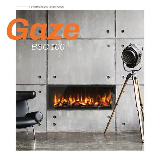 Gaze 100 cm Elektrikli Şömine Cam Çerçeve (Isısız) Model   / Gaze 100
